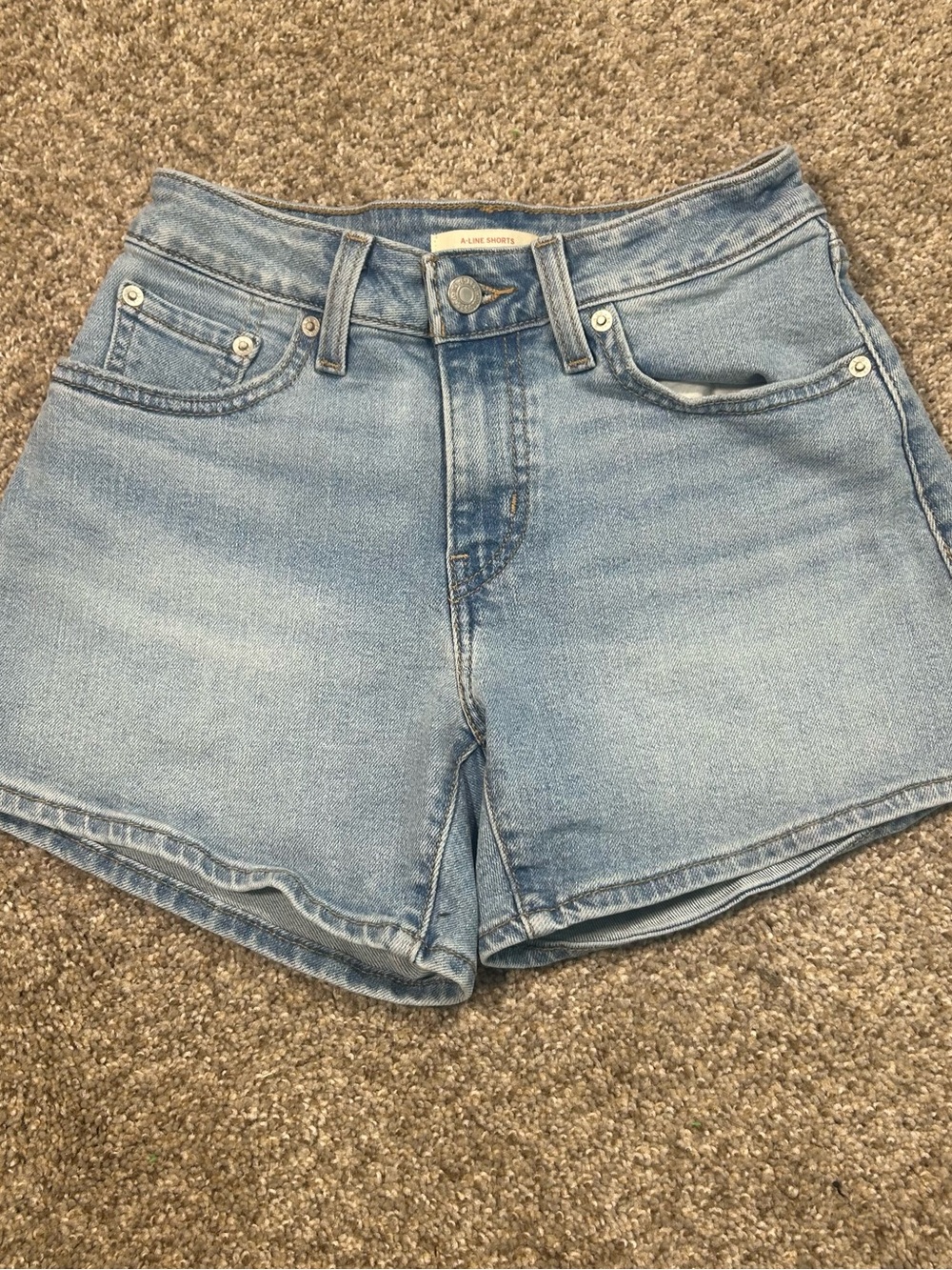 Levi's Light Blue High-Rise Denim Shorts